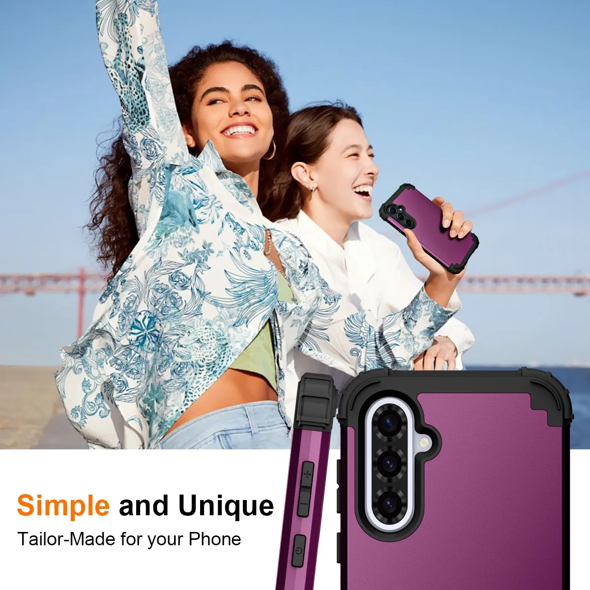 Heavy Duty 3-in-1 Rugged Shockproof Case with Soft Silicone and Hard Plastic Protective Cover