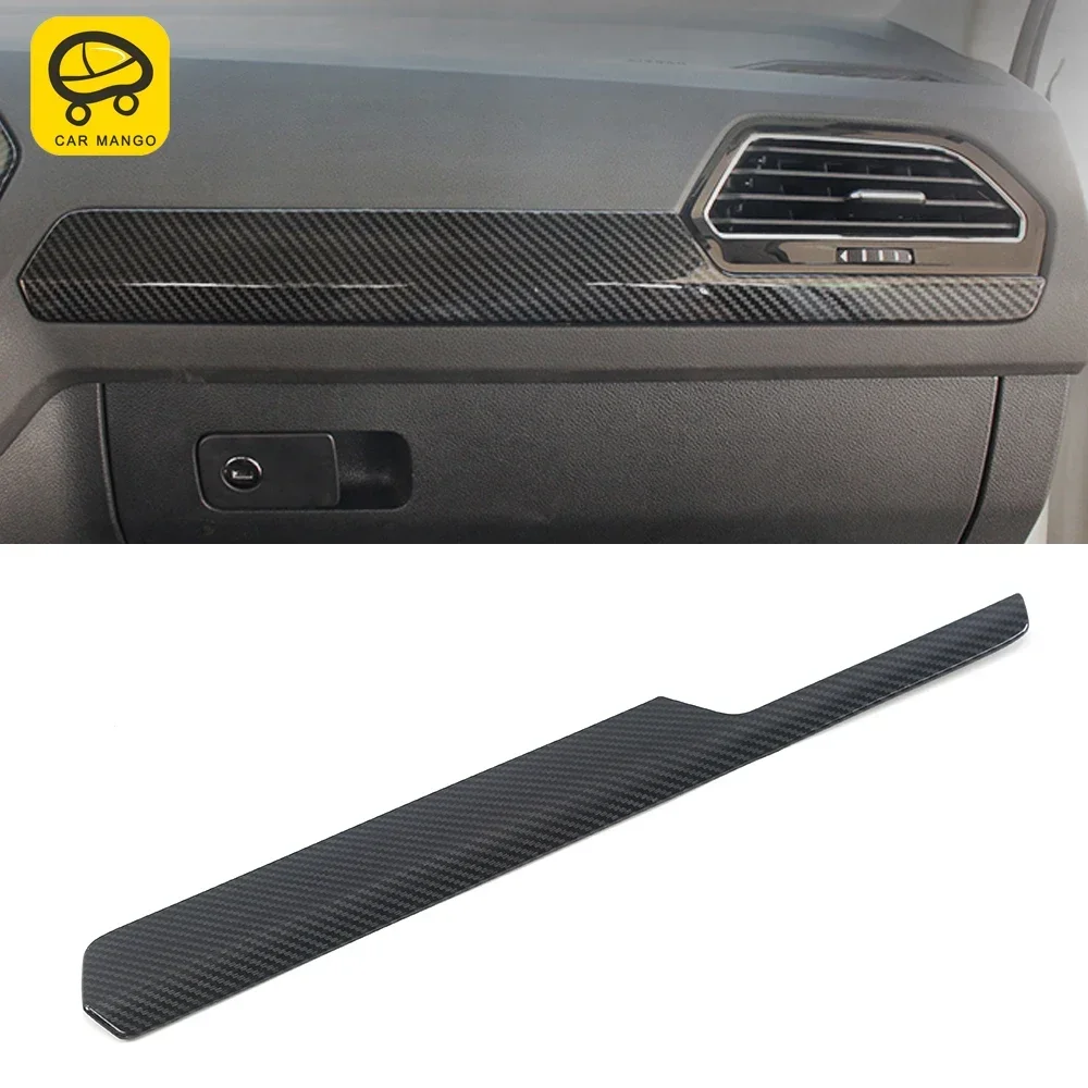 

For Volkswagen Tiguan MK2 2017-2023 Car Accessories Passenger Seat Panel Frame Trim Cover Sticker ABS Carbon Interior Decoration