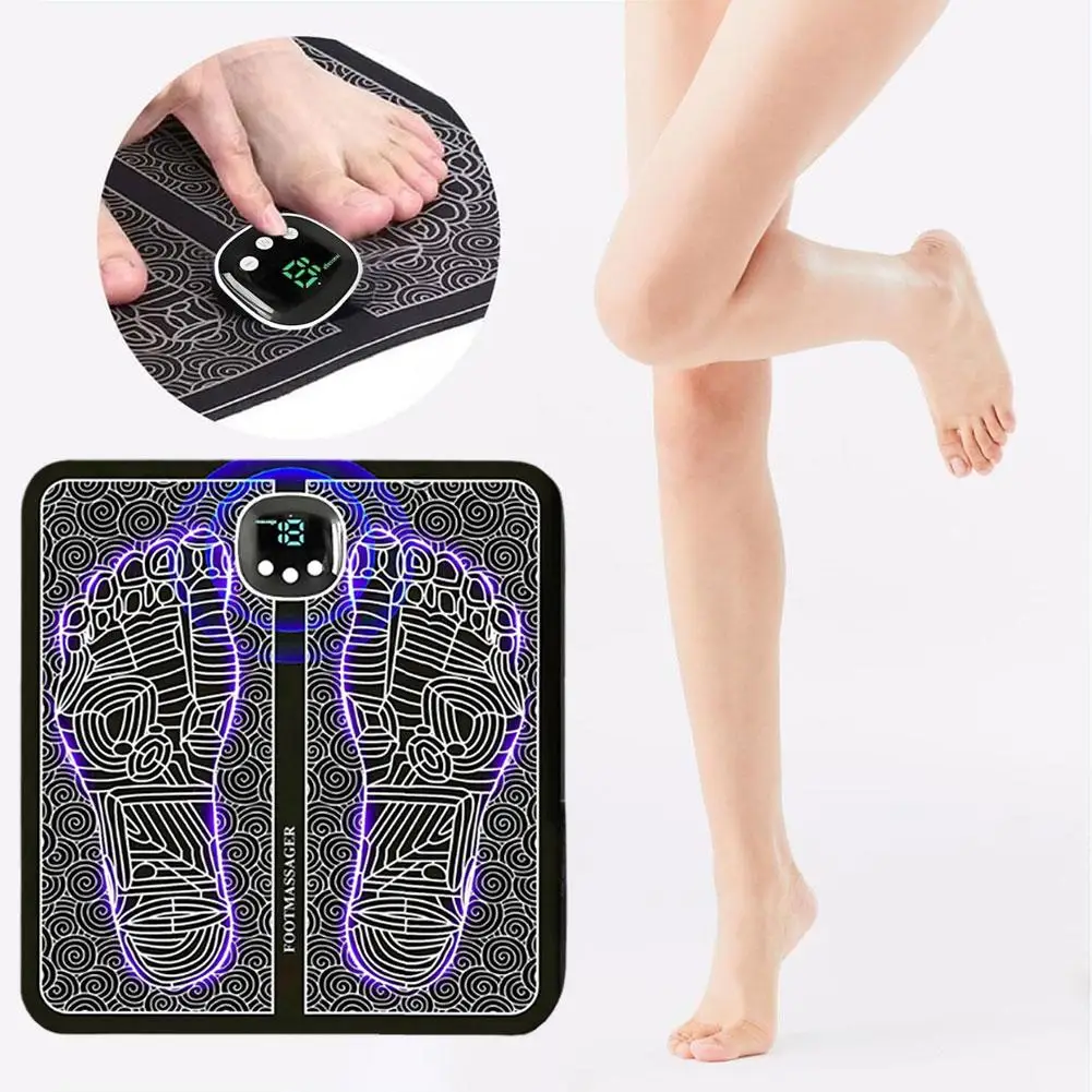 electric eye massager intelligent vibration micro current pulse infrared thermal compression to eliminate dark circles beauty Intelligent EMS Massage Foot Pad Pulse Therapy Foot Relaxation Current USB Care Pad Foot Massager Micro Product Rechargeabl K0H5