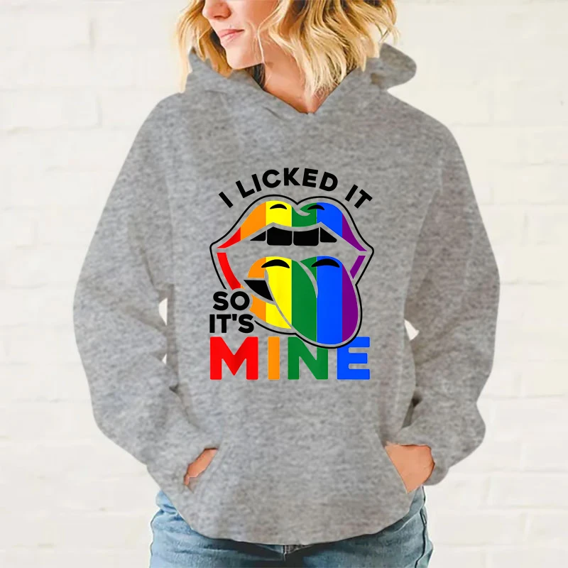 thumbnail image 1 of Nueva sudadera con capucha con estampado Lgbt I Licked It So It'S Mine para mujer y hombre, sudadera de manga larga informal, sudadera Harajuku, 1 of 5