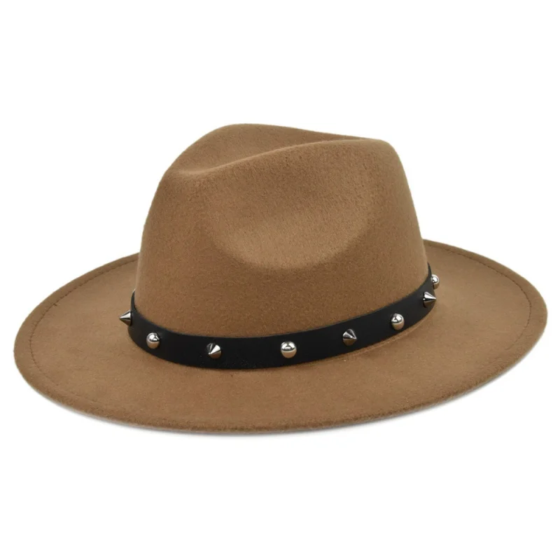 

AliExpress Amazon New Woolen British Retro Top Broad-Brimmed Straight Edge Fedora Hat