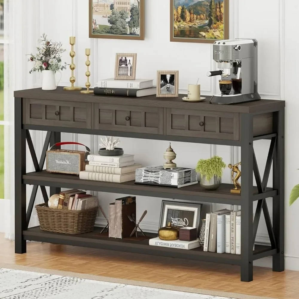 

Угловой стол, угловой стол с 3 ящиками для гостиной, Ореховый коричневый угловой стол