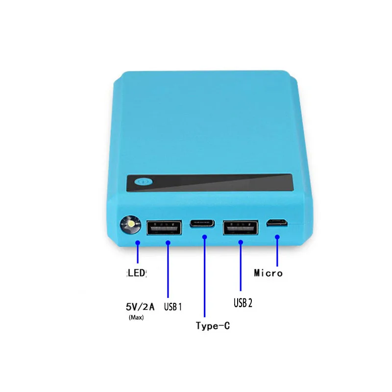 Display Screen Power Bank Shell Micro Type-c Input 6*18650 Battery External Charger DIY Powerbank Box Outer Case,power bank case,battery power bank box