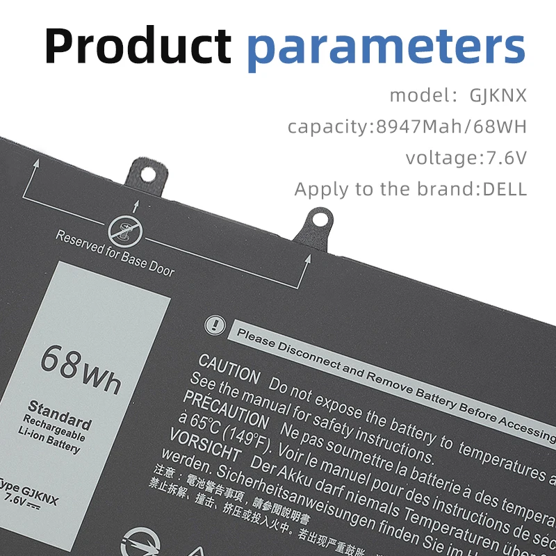 Laptop Battery SUOZHAN GJKNX battery For Dell Latitude 5580 5480 5280 5290 5590 5490 5495 5591 4-Cell 68Whr GD1JP DY9NT 5YHR4