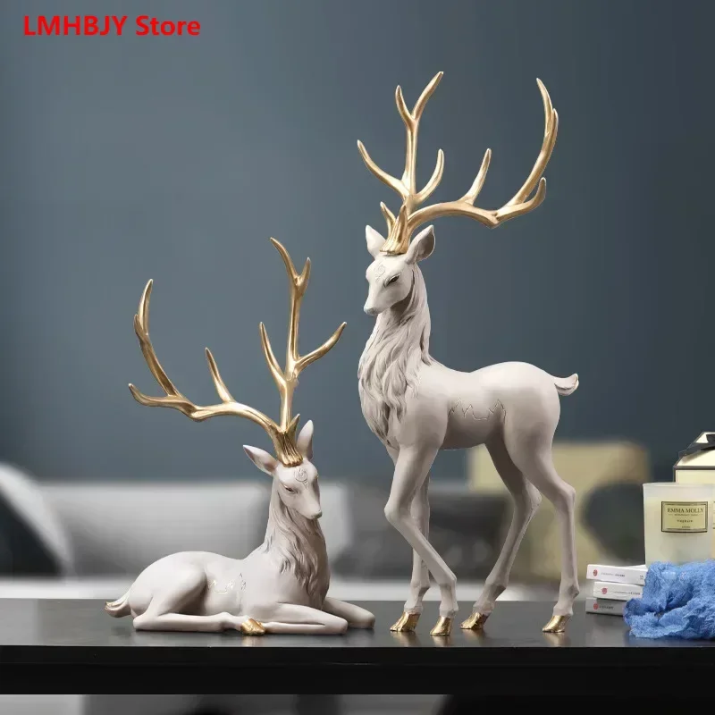 

LMHBJY Light Luxury Elk Decoration Home Creative Decoration Gifts for Friends Moving Home TV Wine Cabinet Decoration