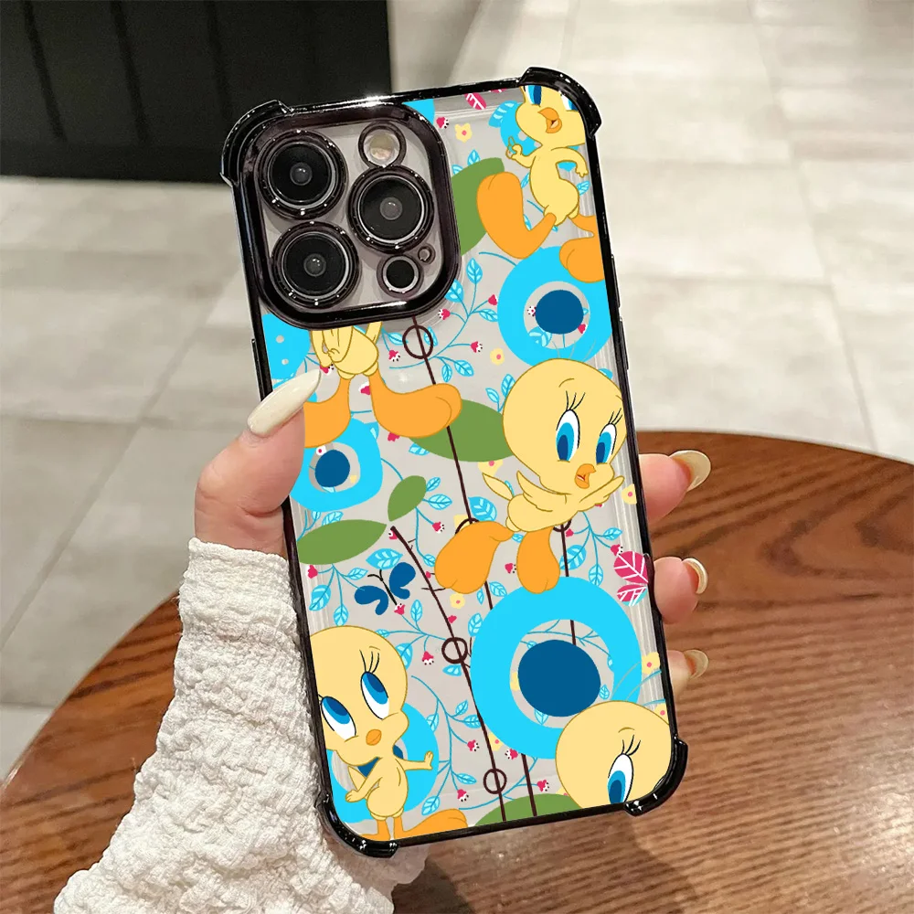 Cute Tweetys Plating Anti-Fall Airbag Phone Case