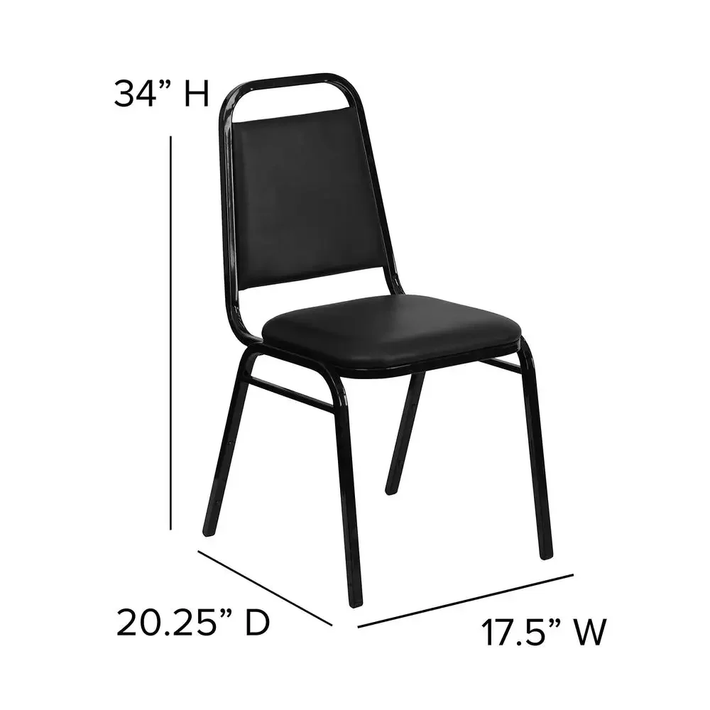 5-Piece Square Dining Table Set with X-Base and 4 Trapezoidal Back Chairs Durable Restaurant Cafe Banquet Furniture 6