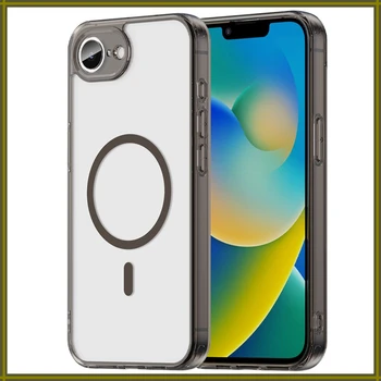 Custodia Protettiva Trasparente Antiscivolo per iPhone 17E 16E con Airbag Magnetici Antiurto in PC Rigido + TPU Morbido
