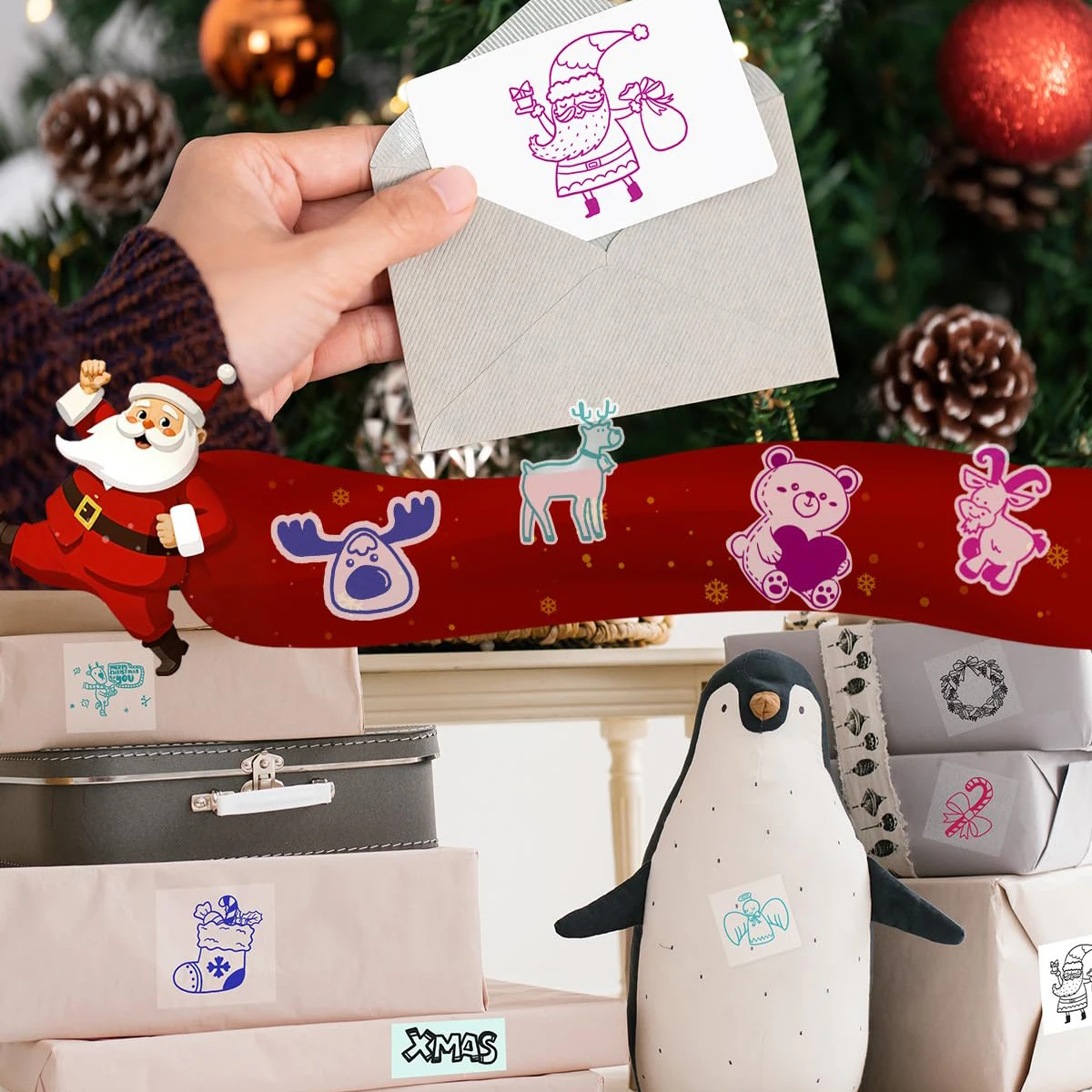 Transparente Selbstklebende Aufkleber 53mm, Passend für Mini-Thermodrucker Mehrfarbig & Transparent Kombi-Druckpapier für Fotos, Notizen – Detail 3