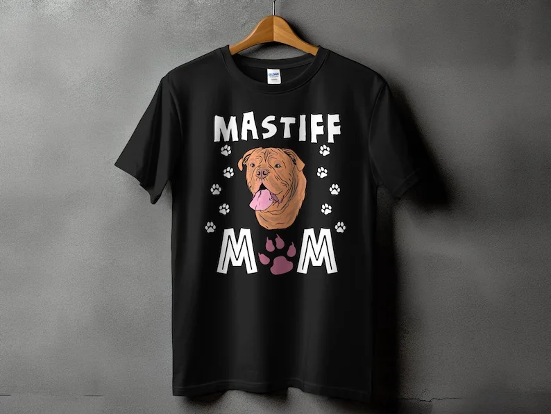 Cute Dog Mastiff Graphic T-Shirt, Adorable Dog Illustration Tee, Dog Lover Gift, Animal Lover Shirt, Pet Lover Clothing