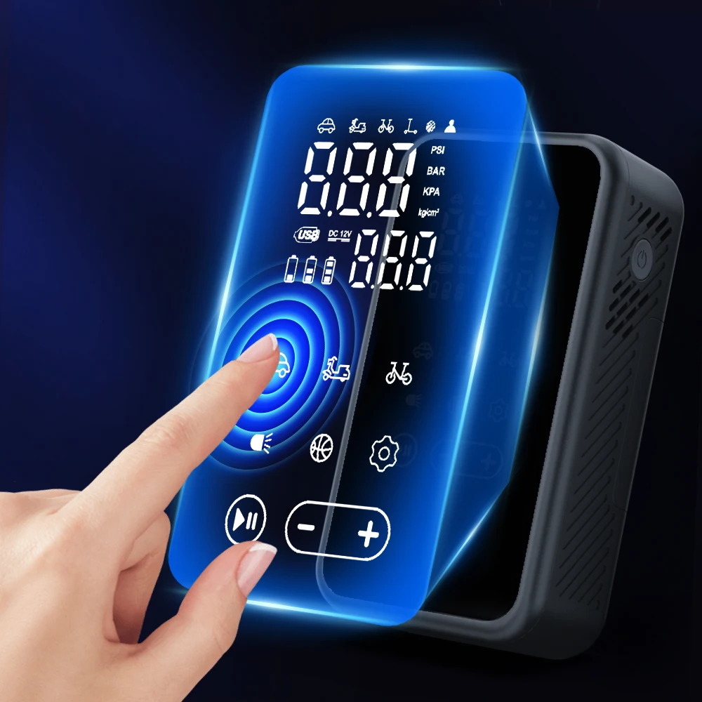 Air Pump YIJU Touch Screen Wireless Portable Electric Tire Inflator For Car Bicycle Motorcycle Air Compressor Injector
