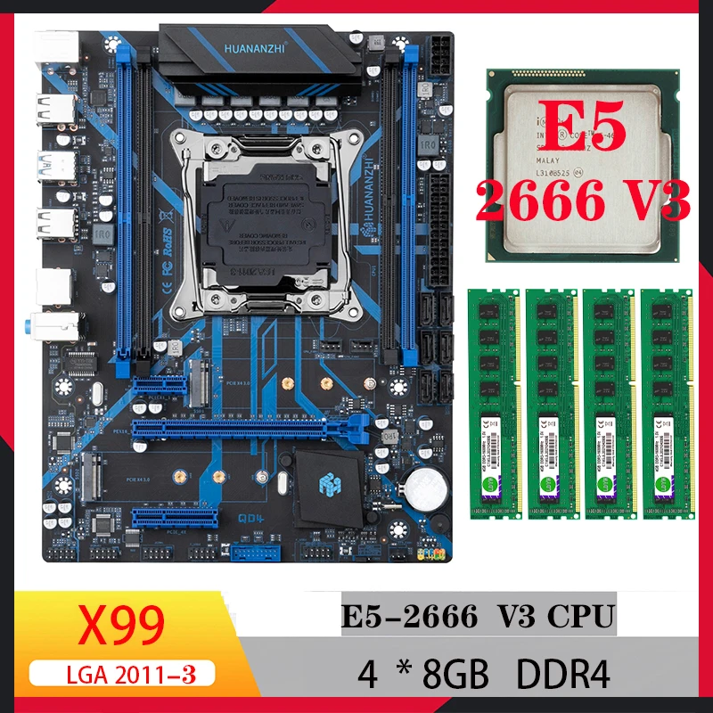 X99 QD4 huananzhi motherboard kit for pc gaming x99 motherboards xeon