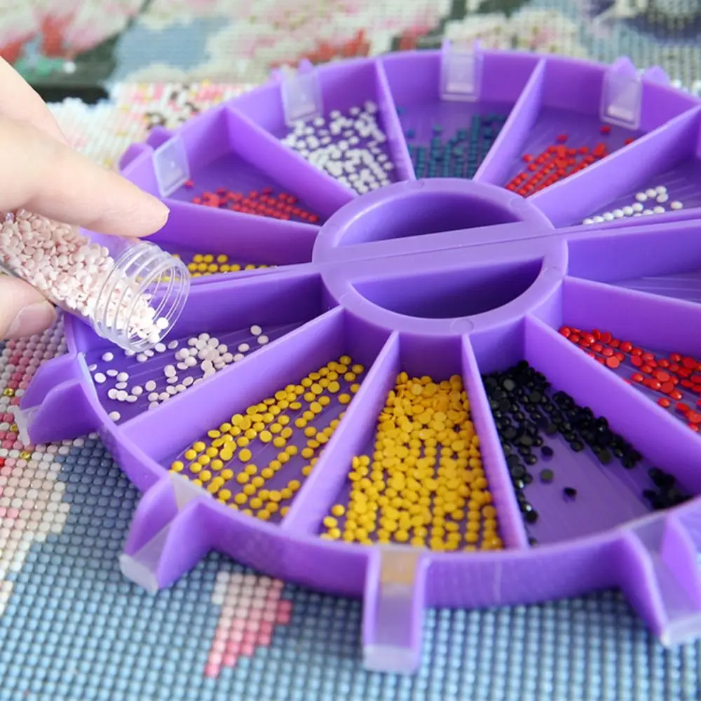 6 Grid Palette Diamond Painting Tools Kits Large Capacity Diamond Painting Tray Drill Plate Beading Plates Point Drill Pens diamond painting diamond painting accessories diamond painting accessory box diamond painting pen