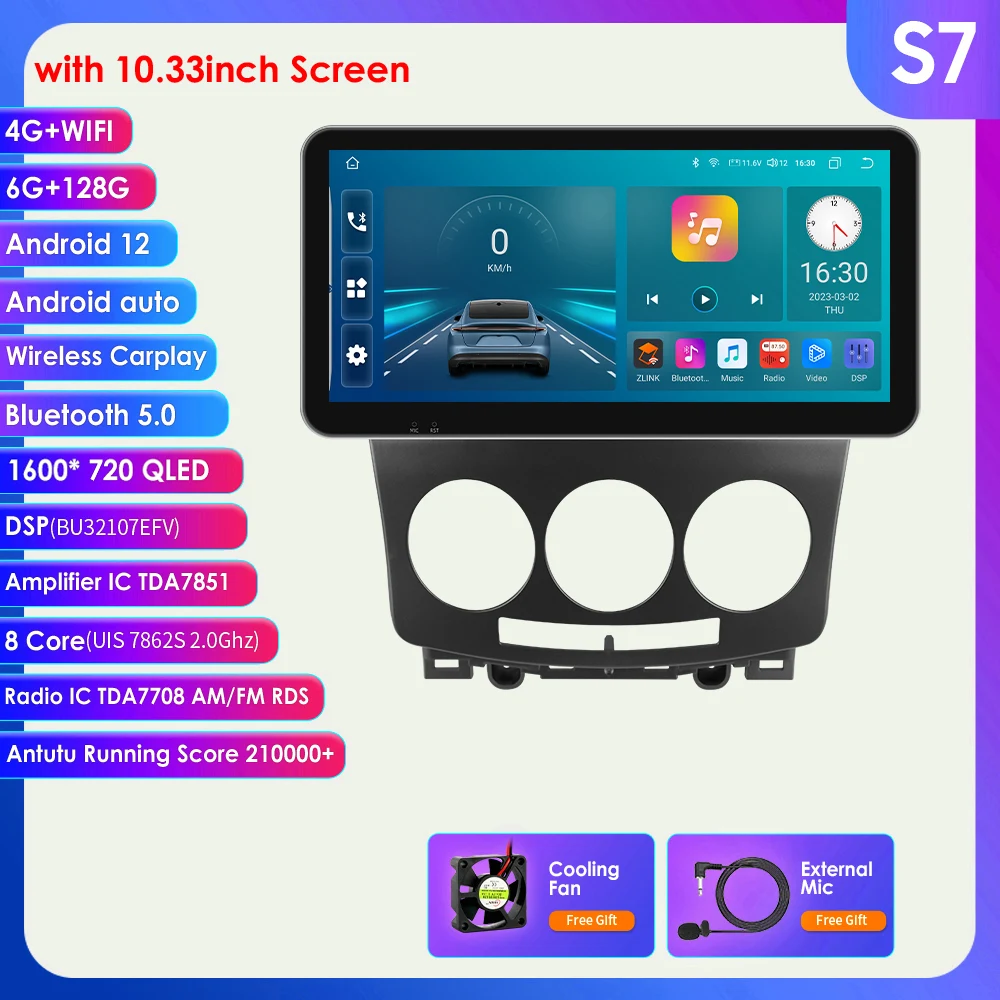 

7862 Android Auto Audio Multimedia for Mazda 5 CR19 2005 - 2010 Car Radio Stereo Video Player GPS Wireless Carplay Headunit DSP