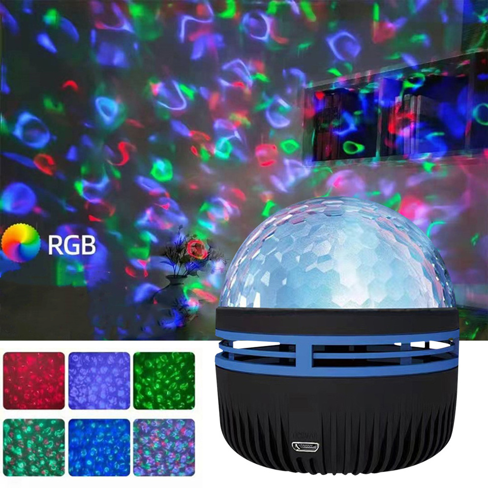 USB Galaxy Projector Aurora RGB 5V Night Lights Auto Rotating Sound Activated DMX Remote Control Home Theater Room Decorations