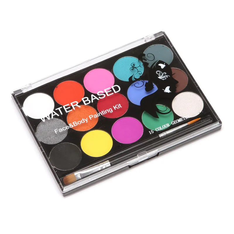 15 Colors Face Body Painting Non Toxic Safe Water Paint Oil with Brush Christmas Halloween Makeup Party Tools 5