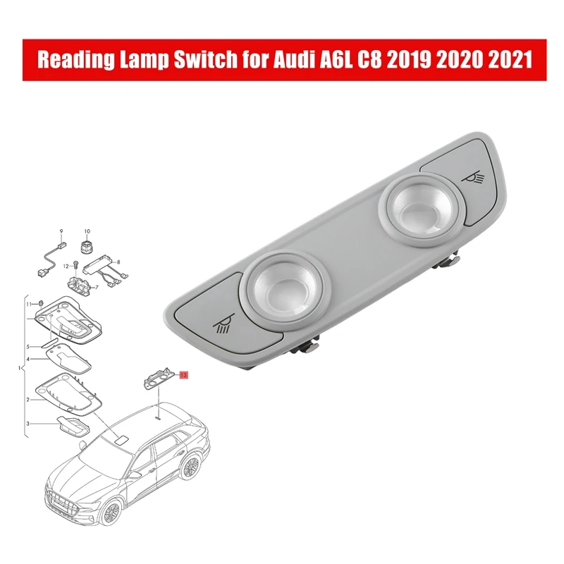 1 Pezzo Muslimgrey Auto Reading Lamp Switch Accessori Di Ricambio Per A6L C8 2019 2020 2021 4Kd 947 111