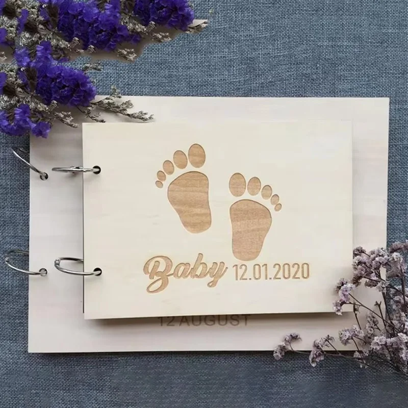 Baby Shower Guestbook,Baby Souvenirs Newborn Footprint Guest Book,Baptism Birthday First Communion Party Signature Books