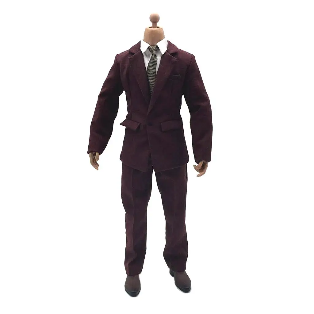 1/6 Scale Male Outfit Hoodie with Cap And Shoes Set , Deep Red 1/6 Scale Male Outfit Hoodie with Cap And Shoes Set , Deep Red