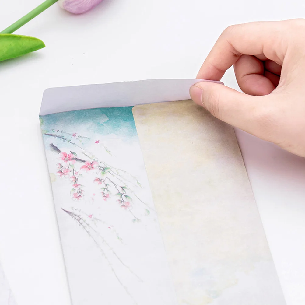 20Pcs Envelope Money Card Holder Greeting Cards Vintage Romantic Letter Beautiful Flower Pattern Gift Envelope kraft paper envelopes mailing envelopes gift card envelopes
