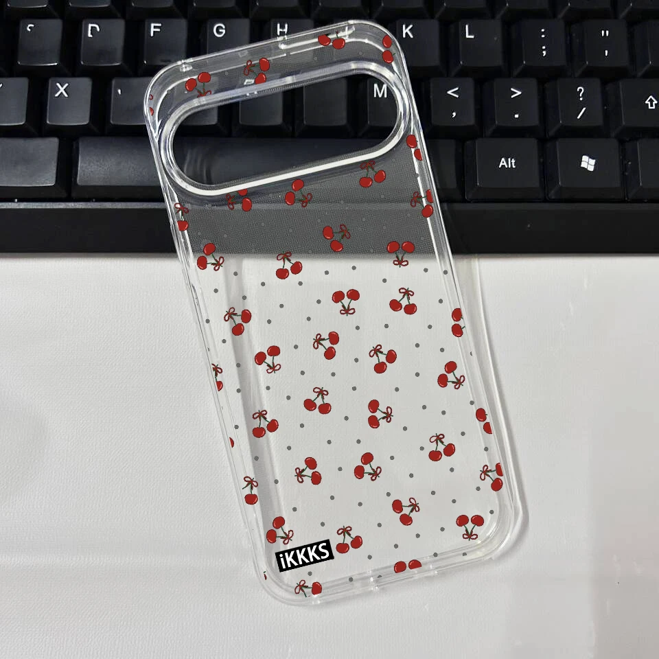 Red Cherry Floral Transparent Soft TPU Phone Case