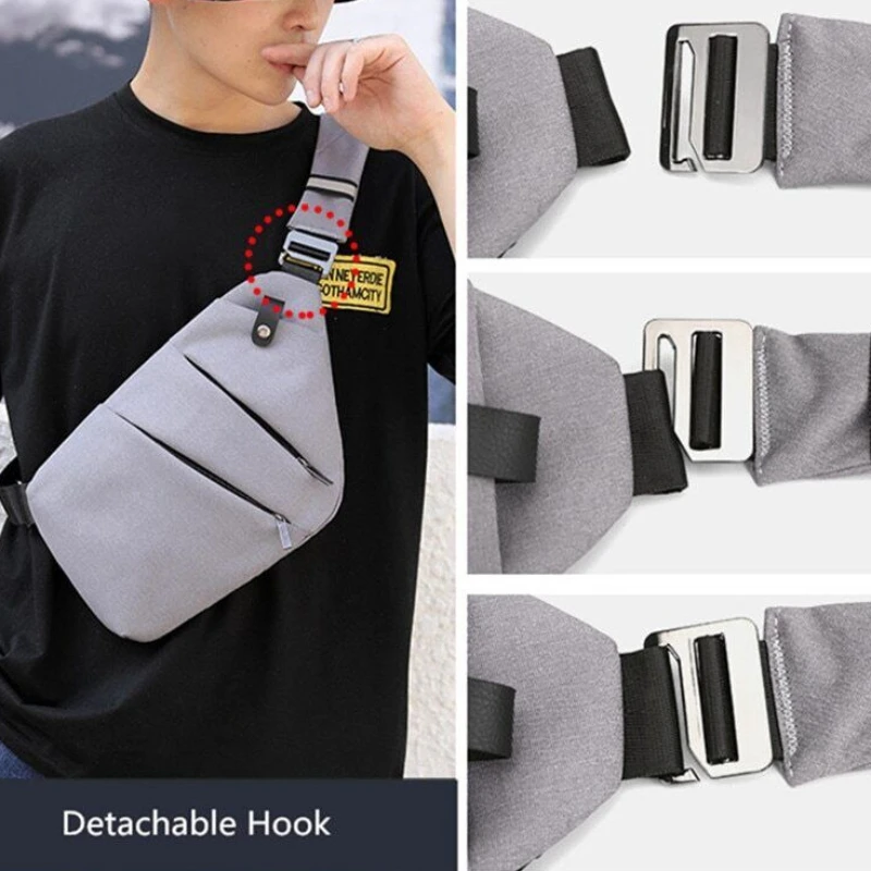 

Мужская нагрудная сумка на одно плечо с защитой от кражи