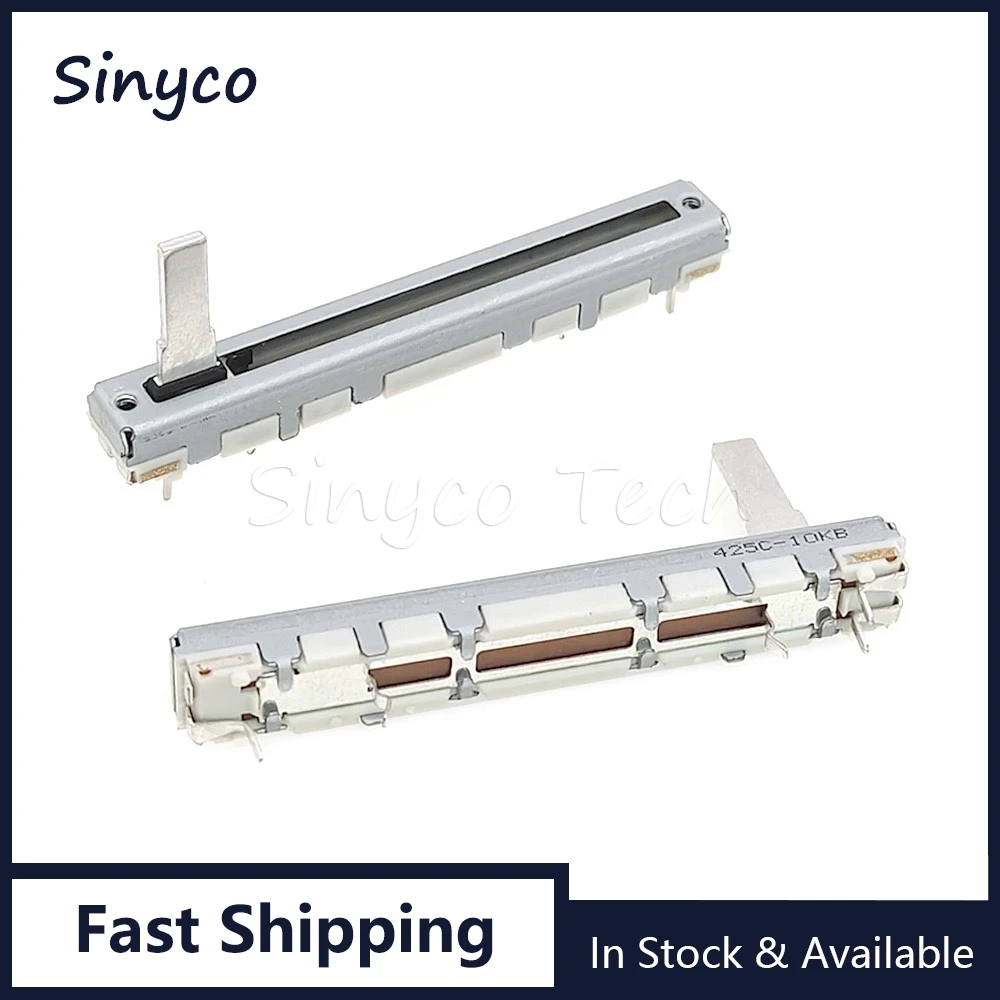 1PCS 6CM 스트레이트 슬라이딩 전위차계 B10K 60MM RS45111A6A08 모노 믹서 속도 제어 페이더 10KB 핸들 길이 15mm