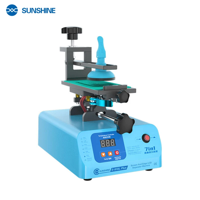 SUNSHINE 918L Plus 7in1 Rotate Hot Plate Flat Screen And Edge Screen Separator Machine For iPhone Samsung LCD Cured LCD Repair