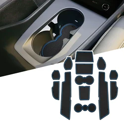 Premium Anti - Slip Rubber Door Groove Mat - Custom Car Interior Accessory (Blue)