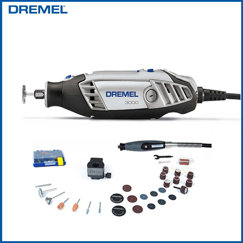 Dremel 3000 2/30 Electric 3000 Grinder Rotary Tools Kit Drill Grinding  Machine with 2pcs Attachment 30pcs Accessories 6 Gear