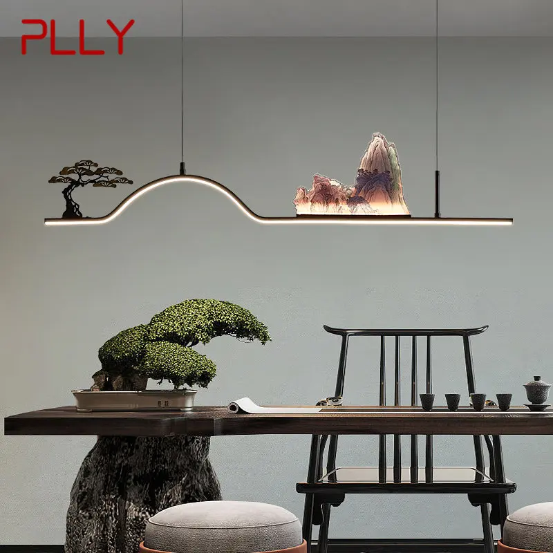 

PLLY Chinese Pendant Ceiling Lamp Modern Creative Design Hill Landscape LED Lights Chandeliers For Home Teahouse Dining Room