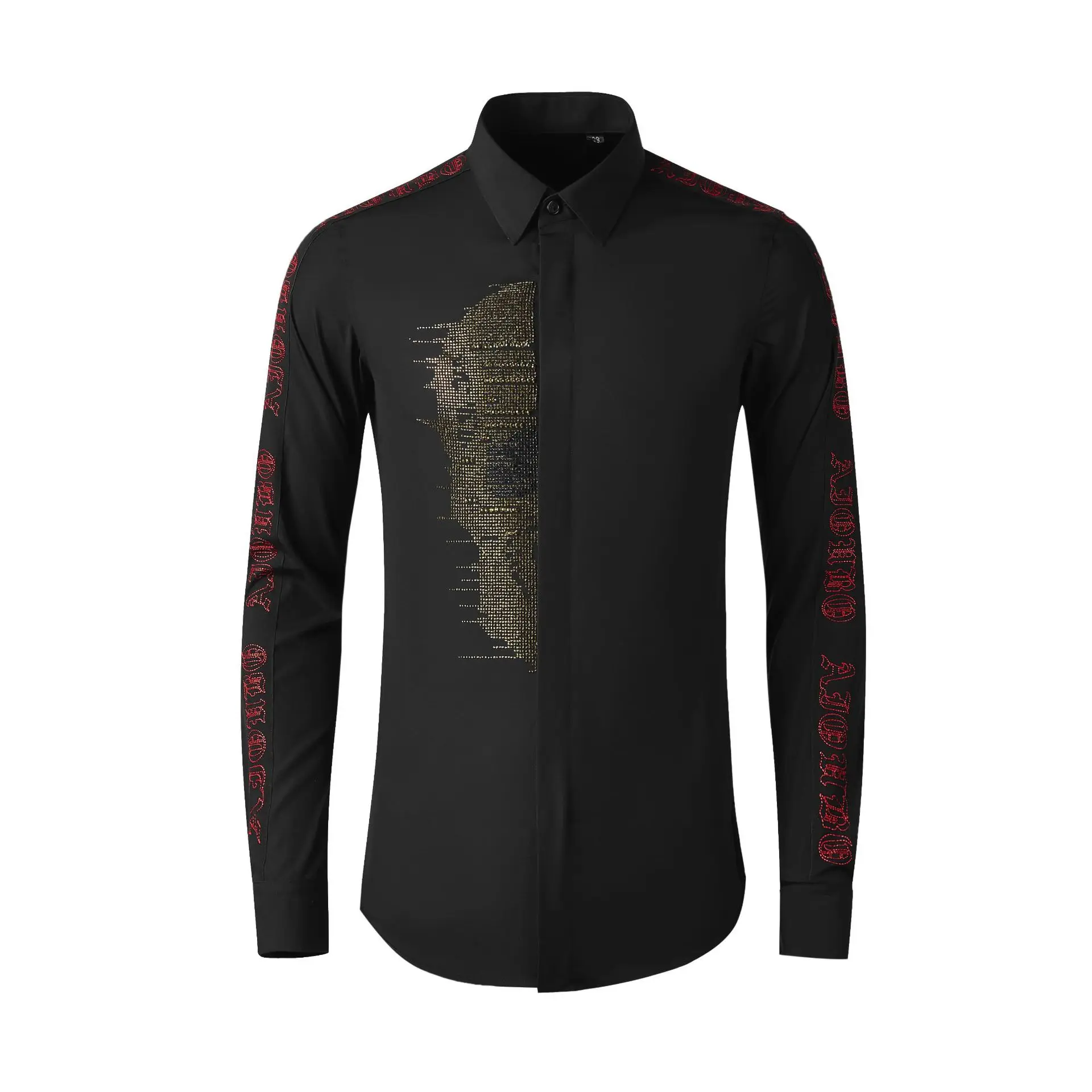 

High Quality Luxury Jewelry New Men'S Casual Fashion Printed Shirt National Style Long-Sleeved Shirt For Mengood