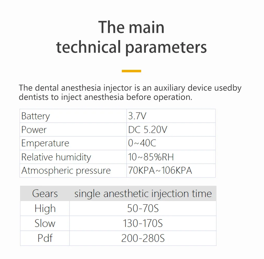 Equipamento dental do injetor da anestesia oral,