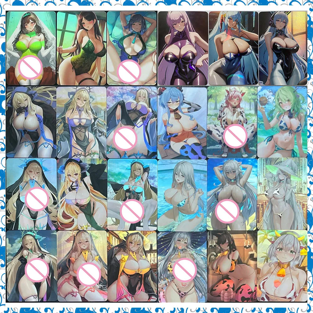 Anime Goddess Story ACG DIY Foil Flash Christmas Birthday Present Card Aqua Kitagawa Marin Collection Game Toy Solitaire