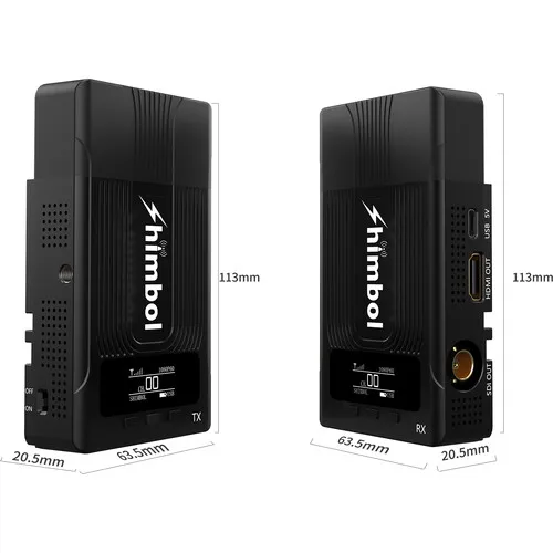 Shimbol 무선 비디오 변속기 시스템, SLR/MILC 카메라용 HDMI 호환 SDI, 600ft 장거리 저지연, ZO600S, 1080P60