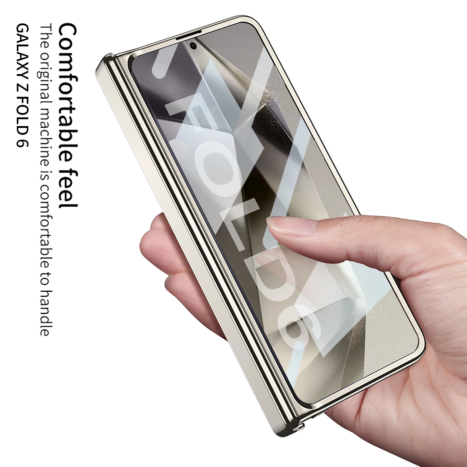 Phone Case For Samsung Galaxy Z Fold 7 6 Fold7 Plating Transparent Magnetic Hinge Phone Case Screen Glass Protective Film Shockproof Cover