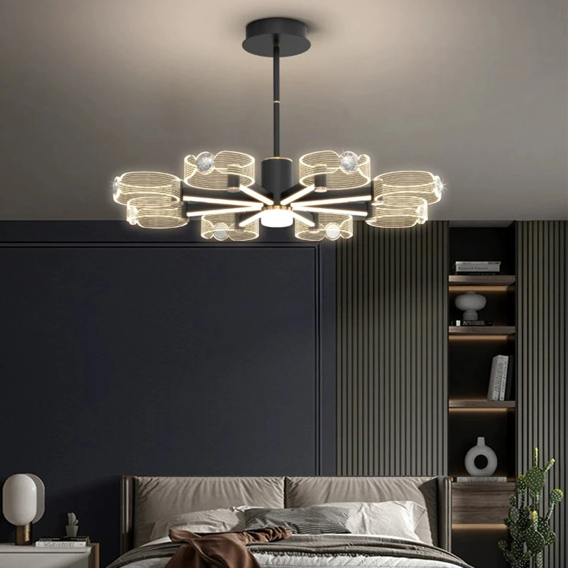 AiPaiTe modern LED circular/long chandelier living room dining room bedroom Nordic high transparency acrylic chandelier