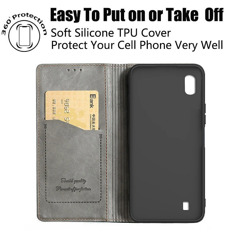 Leather Flip Case - Elegant Wallet Cover with Card Holder and Magnetic Closure