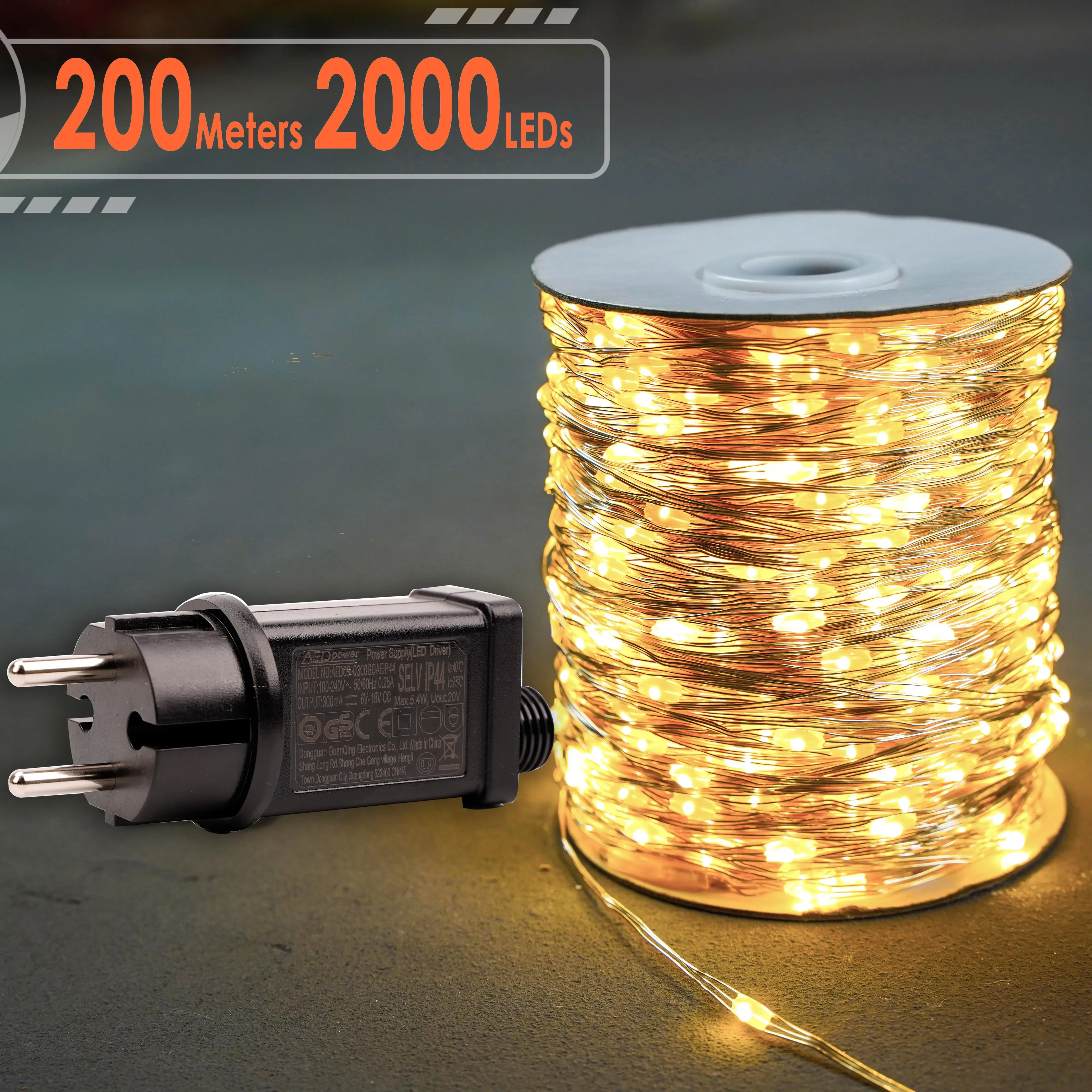 

200Meters 2000LED Fairy Lights Christmas Outdoor Waterproof Street Garland Wedding String Lights For Bedroom Weddding Garden