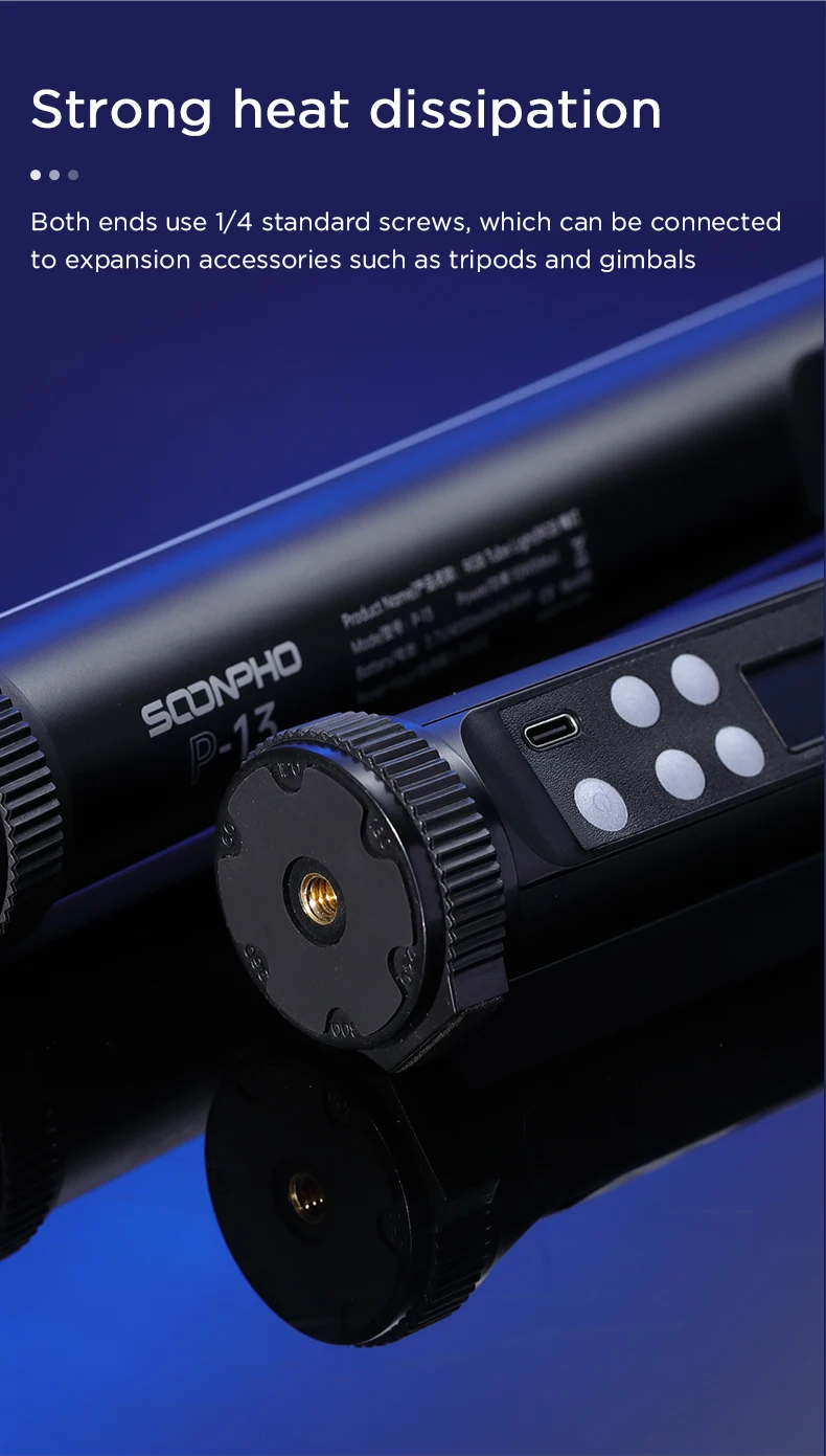 P13 RGB Led Video Light Stick With Tripod 2500K-8500K CRI 95+ Photography Studio