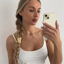Punk - Style Elastic Hair Band with Unique Braided Design (Golden -0133)