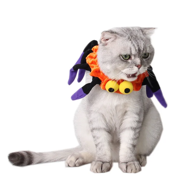 Halloween Spider Style Dog Cat Scarf Collar Pet Muffler for Yokie Teddy Funny Cat Cosplay Costumes Accessories