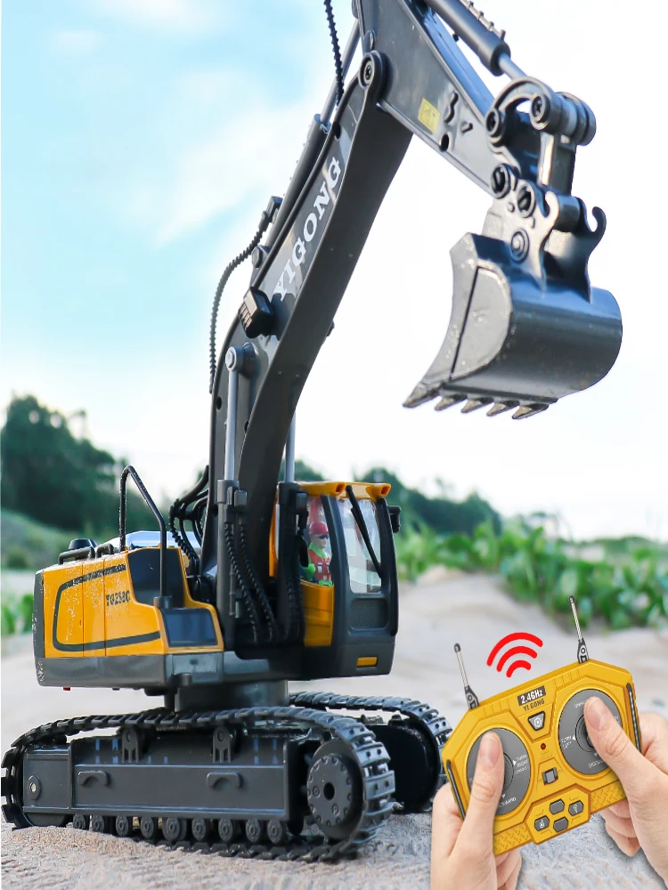 DWI  11-Channel Remote Control Alloy Excavator Engineering Vehicle Toy Suitable As A Variety Of Holiday Gifts For Children 6