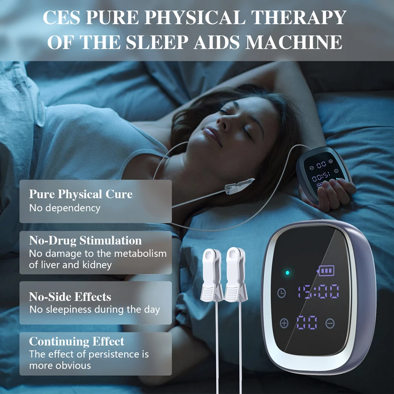 KTS Sleep Aid Device CES Stimulation Therapy 600mAh Hand-held Anxiety Depression Fast Sleep Instrument Sleeper Therapy Insomnia 2