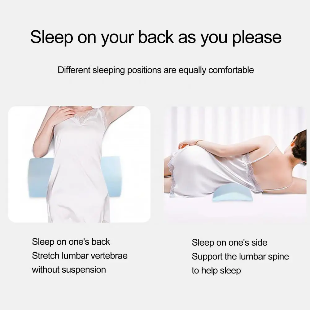 Versatile Bed Pillow Memory Foam Lumbar Pillow for Back Pain Relief Support Wedge Bolster for Sleepers Bed Car Sofa