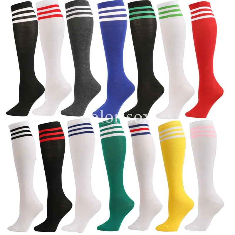 Unisex Compression Football Socks Non-slip Long Tube Knee High Stockings Striped Running Sports soccer socks