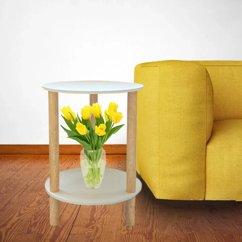 Modern Wood Bedside Table Living Room table Sofa Sedentary Dining table Small Bed Side Table Round Night stand Bedroom Furniture nightstands set
