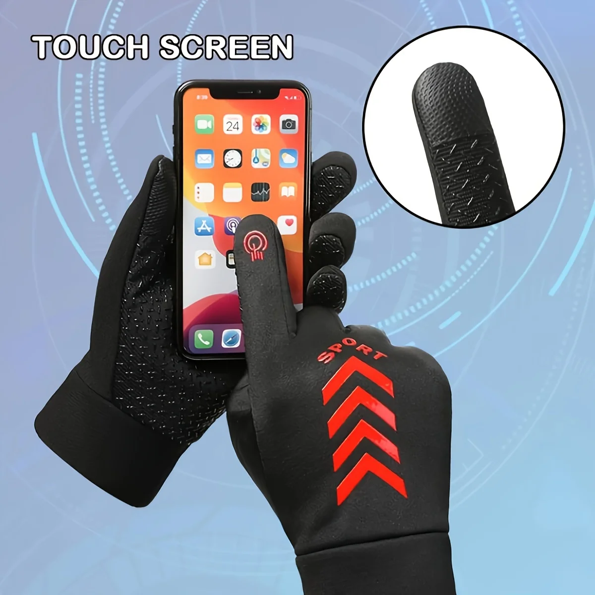 1 Pair of Waterproof and Cold Resistant Gloves with Anti Slip Touch Screen Function, Very Suitable for Outdoor Activities