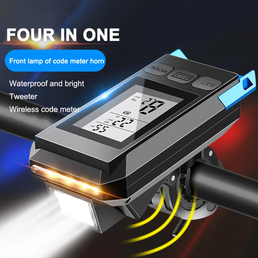 ZK30 4 In 1 Bicycle Computer Headlight USB Rechargeable Multifunctional Waterproof with Bell