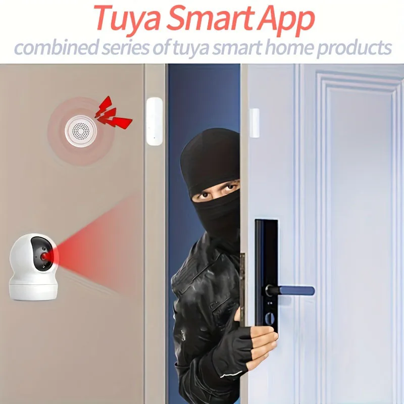 Tuya ZigBee 3.0 WiFi Wireless Door Window Sensor Smart Home Magnetic Security Alarm App Notification Voice Control Alexa Google